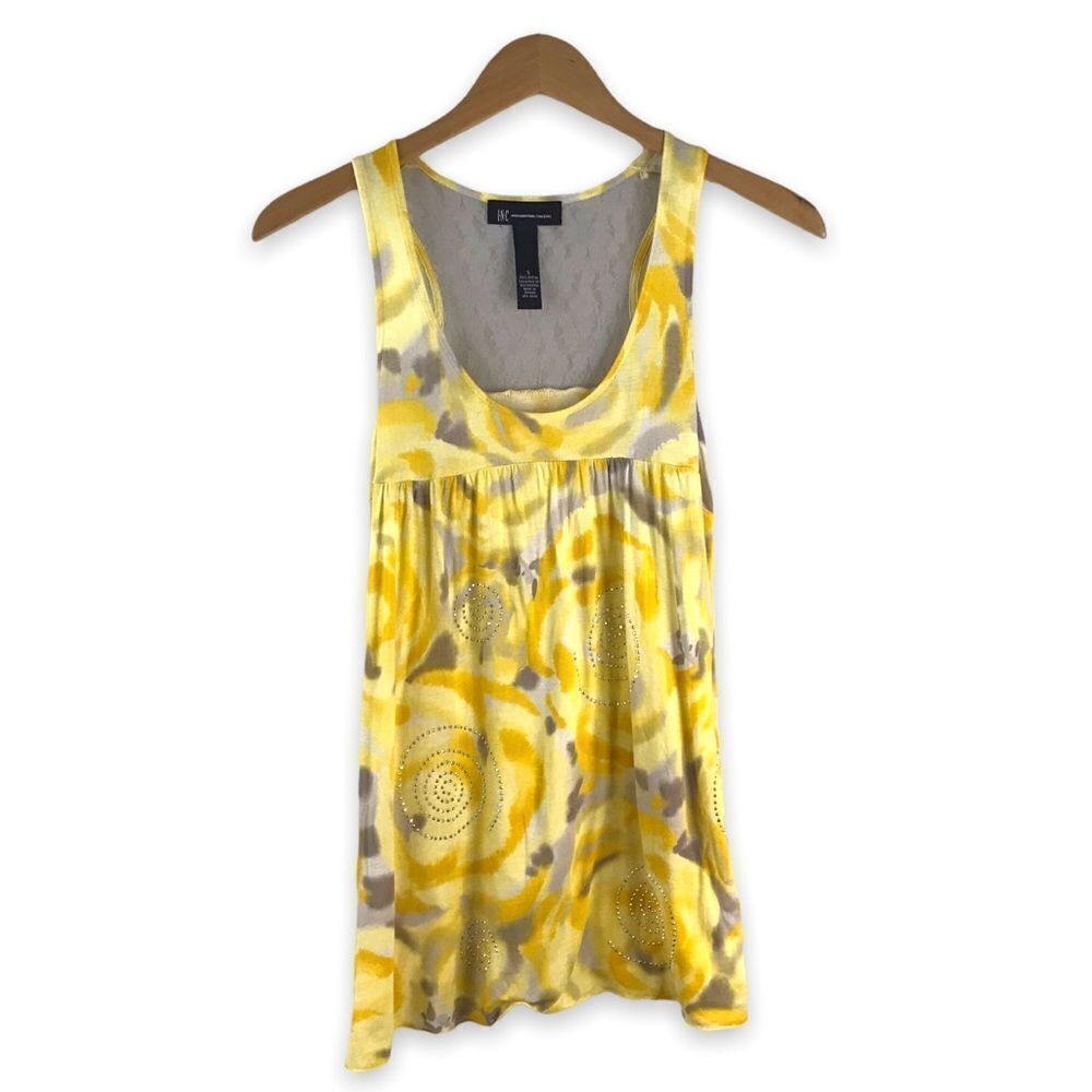 I.N.C. Yellow print tank top